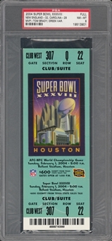 2004 Super Bowl XXXVIII Full Ticket, Green Variation - PSA NM-MT 8